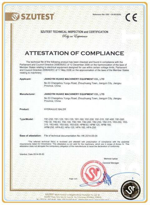 금속 재활용 유압 스크랩 프레스 기계 3